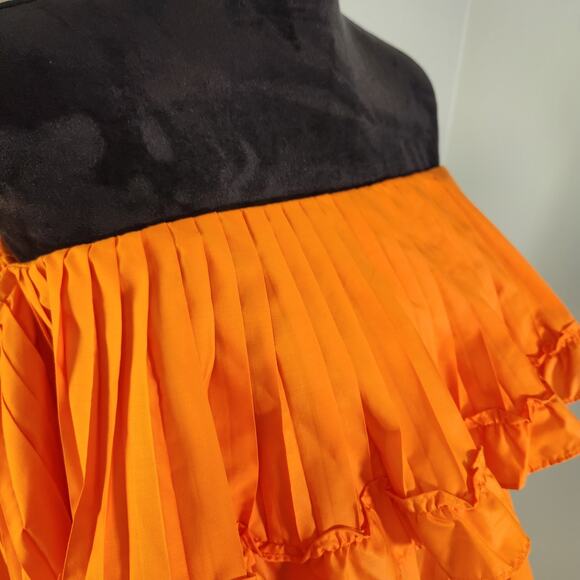 STRUT & BOLT Orange Pleated Ruffle Off The Shoulder Top, Size Large - Picture 7 of 9